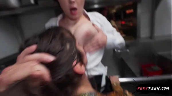 Sneaky Waitress Fucks Me Hard in the Restaurant... We Get Caught