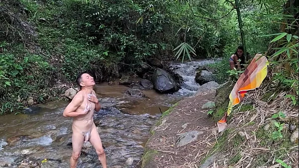 Peasant woman fucks outdoors in the jungle by a forest river - BUSTY AND BIG ASS