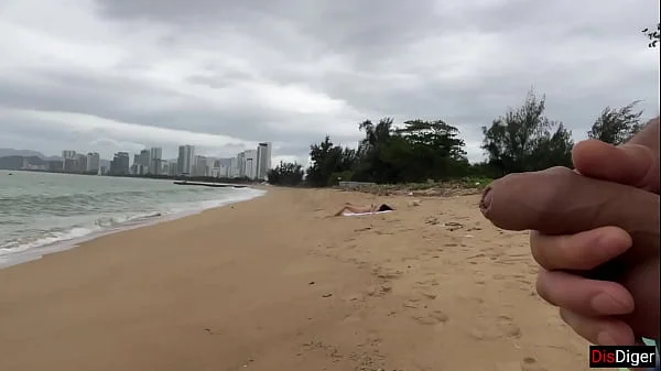 Babe Can I Cum On Your Tits? - Public Cock Flashing On The Beach
