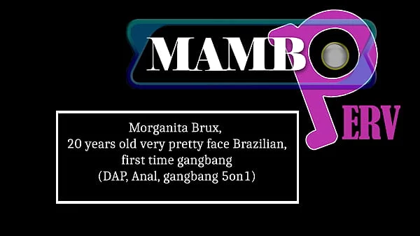Morganita Brux, 20 years old very pretty face Brazilian, first time gangbang (DAP, Anal, gangbang 5on1, ATM, monster cock) OB484