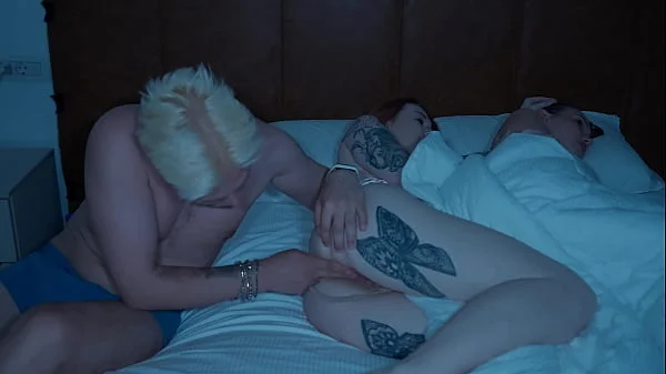 Step sister shocked when step son cum in step mom while share bed sex in hotel room (feat. Kisscat)