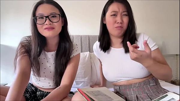 Asian Step Sisters Take Study Break - Uwu Tofu & Sakura - Family Therapy - Alex Adams