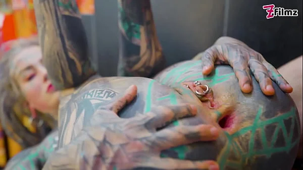 Pornstar Tattoo Artist gets Assfucked from Customer - hard Anal, ATM, facial cumshoot