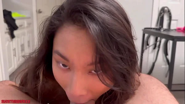 Petite Asian Instagram Model Xoey Li Deepthroats Cock & Gets A Cum Facial