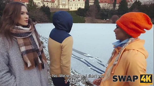 SWAP4K. A Sunday walk ended up as having a hot girl with in our bed, it was her first threesome