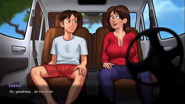 Summertime Saga - Busty Stepmom sucks a huge cock and gives the best sloppy blowjob