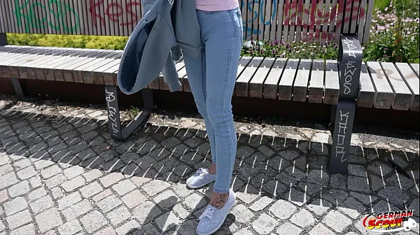 GERMAN SCOUT - Skinny Mature Melisa Rose Pick Up for no Condom Casting Fuck