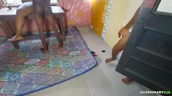 Housemaid joined the sex while I was fucking madam,