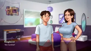 Summertime Saga By DarkCookie - Hot Stepmom Debbie in Seductive Sexy Dress Begs Him to Kiss Her