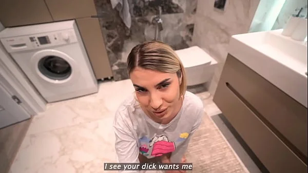 Step sister teaches step bro how to last longer in sex until cum inside!