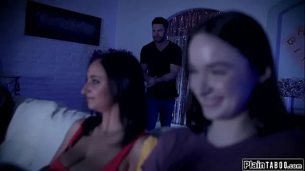 Stepdads scheme to fuck his stepdaughter n gf works out well