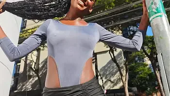 Jenny Pretinha, 20 years Brazilian tall ebony beauty with perfect breasts, gives her ass on the street for 10usd (DAP, Anal, 2on1, big cock, streetworker) OB532
