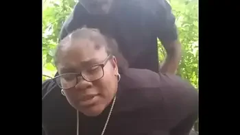 Fucking young thick big booty ebony slut out in public