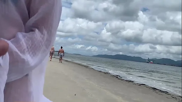 Crazy milf jerks me off in front of passersby