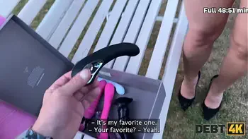 DEBT4k. Debt collector sneaked into Arina Shy’s house and roughly fucked her in the backyard