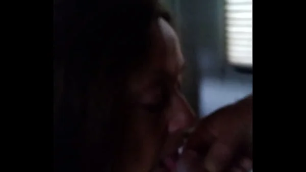 Amateur MILF Candi Annie Sucks Cock and swallows a mouthful of cum from a fan in her RV