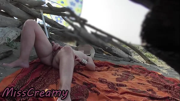 Pussy Flash on the Beach! My Teacher Masturbates Her Wet Pussy in Front of Voyeurs! - MissCreamy