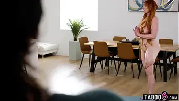 Stepson walks in on curvy mature MILF stepmom doing naked yoga