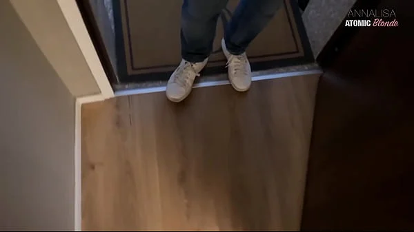 Mistress Annalisa Dominates her Slave and Make his Cum with a Footjob