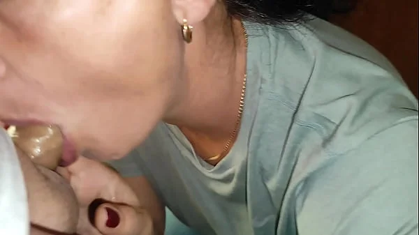 Married Slut Neighbor Hungry for Cum Comes and Gives me a Sloppy Blowjob