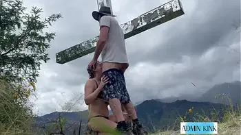 BDSM couple caught having rough sex outside