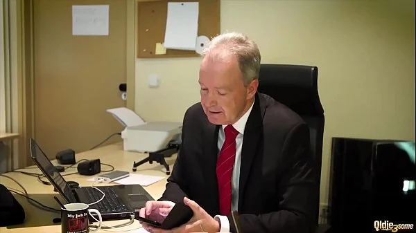 Blonde and brunette young and horny share the old man's cock and suck it deepthroat then get deep pussy fucked by him they are so hot and the old man cums in the teens mouths and they spit and lick from each other