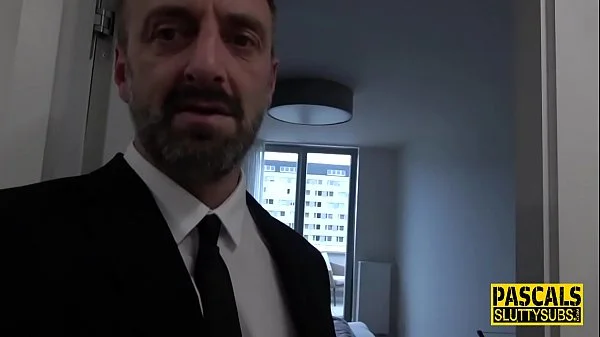 Spanked real sub squirts