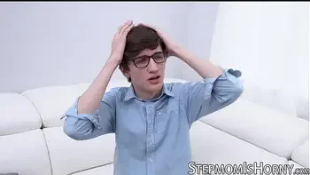 Helena Price rammed by nerdy stepson and blowjob