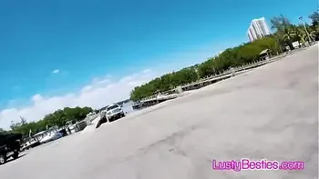 Drilling bikini teen pussies on a boat