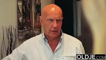 Cute teen getting anal fucked by old man after she sucks his dick and blows it deepthroat