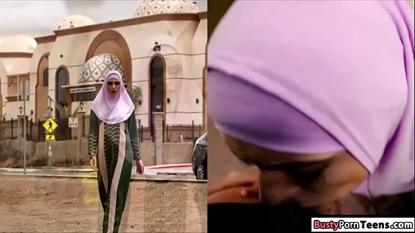 Arab babe sucks on dick and gets fucked