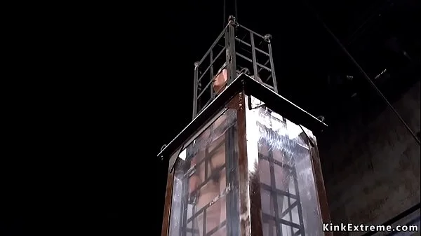 Water bondage and torment for brunette