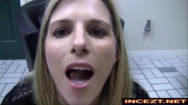 Hot blonde girl gives blowjob and swallow cum