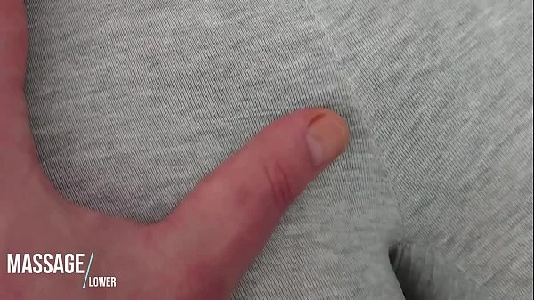 Touching her pussy in grey Yogapants