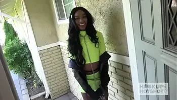 Gorgeous ebony slut Chanel Skye gets her ass pounded rough