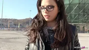 GERMAN SCOUT - Teeny mit Zahnspange bei Casting Anal gefickt