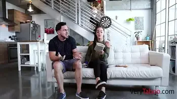 Jealous stepsister fucks me after GF leaves