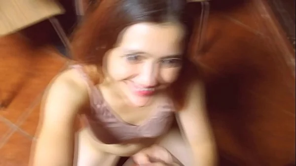Young girl takes me to the basement to swallow my cock