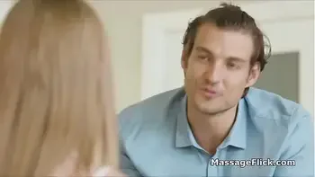 Lovely couple joined by busty teen masseuse