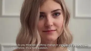 Cute teen Tieny Mieny loses her virginity with a young stud