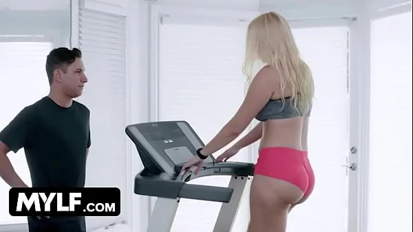 Sexy Big Ass And Tits Blonde MILF Seduces Her Personal Trainer With Her Body