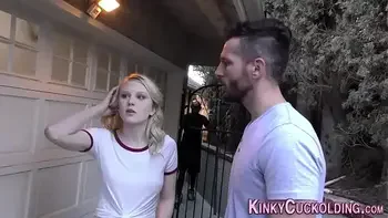 Cuckolding teen gets gangbanged and bukkaked