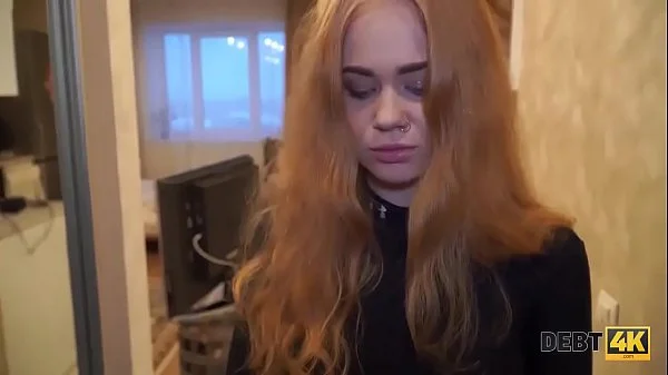 Debt4k. Cute waitress from the local pub lets fuck her to pay the debt