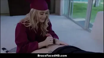 Tiny Blonde Teen StepSister With Braces Sex With StepBrother Before h. Graduation