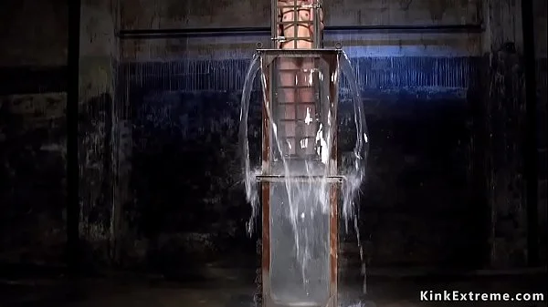 Tied up slave suffers water bondage