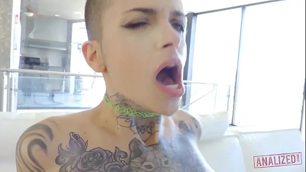TATTOOED ANAL SLUT LEIGH RAVEN TAKES COCK UP HER ASS AND CUM ON HER FACE