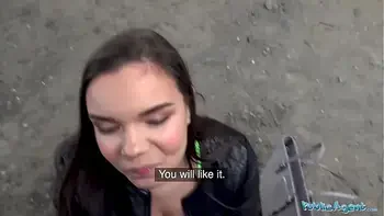 Public Agent Sofia Lee fucked next to a live train track