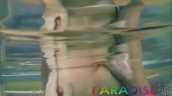 Invigorating underwater pussyjob play with skinny blonde GF at public hotel pool ft Gina Gerson