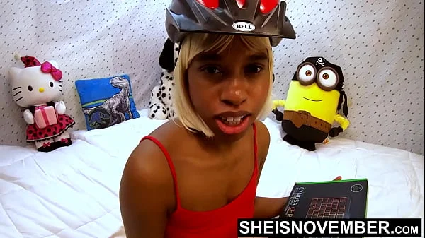 HD Biggest Sucking Tits Suckle Fetish Closeup, Huge Dark Brown Chesty Rack While Licking Enormous Round Areolas On Cute Young Black Busty Girl Msnovember Sitting On Bed With Top Pulled Up, Hooters Squeezed by Sheisnovember
