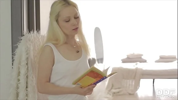 Blonde angel Mirta daydreams about her teen pussy being fucked real hard